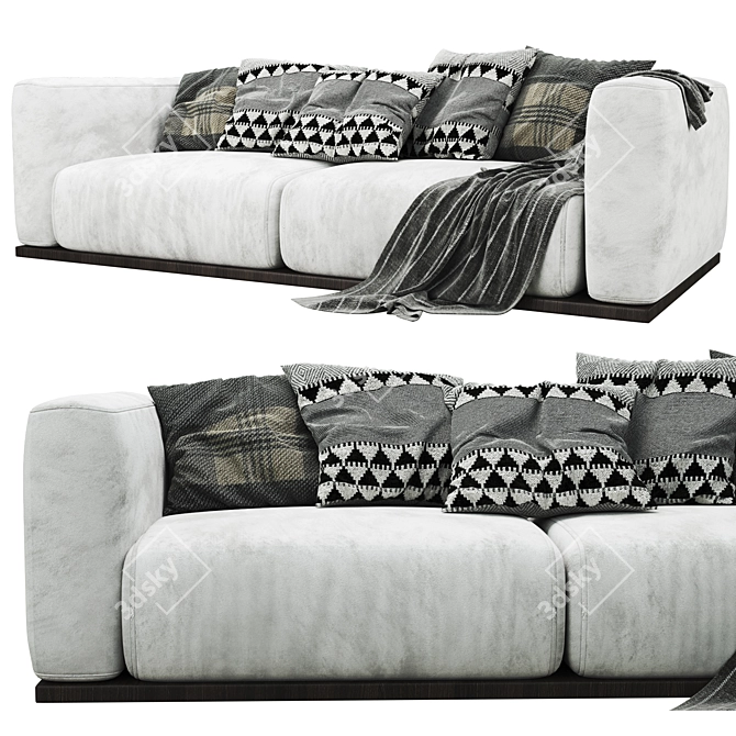 Modern Lario Flexform Double Sofa 3D model image 8