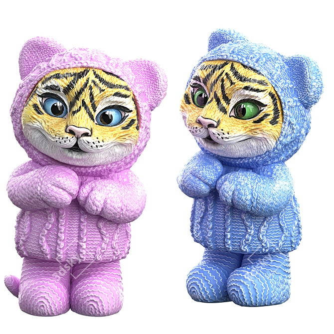 Roaring Tiger Cubs - 3D Model 3D model image 3