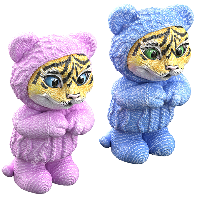 Roaring Tiger Cubs - 3D Model 3D model image 4