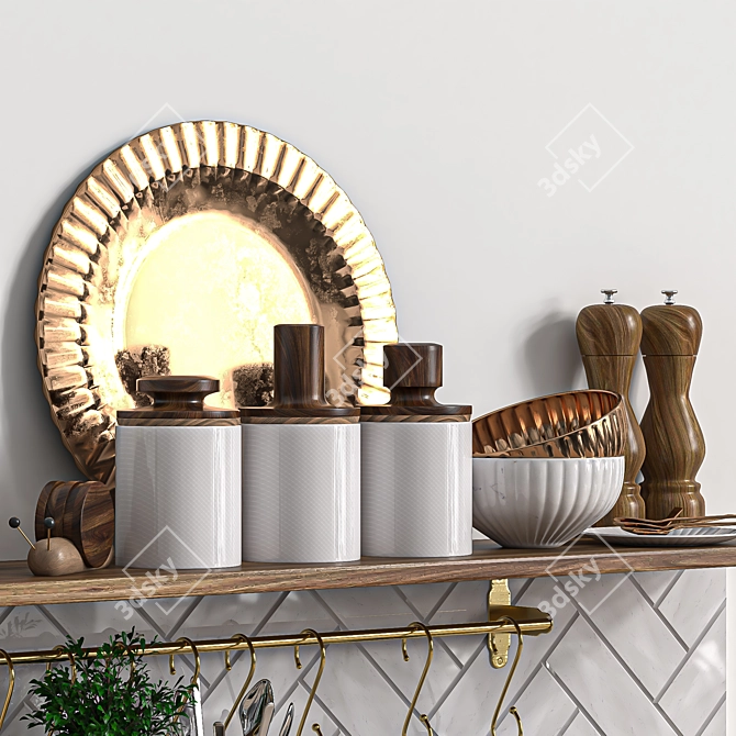 Modern Kitchen Set 2015 3D model image 4