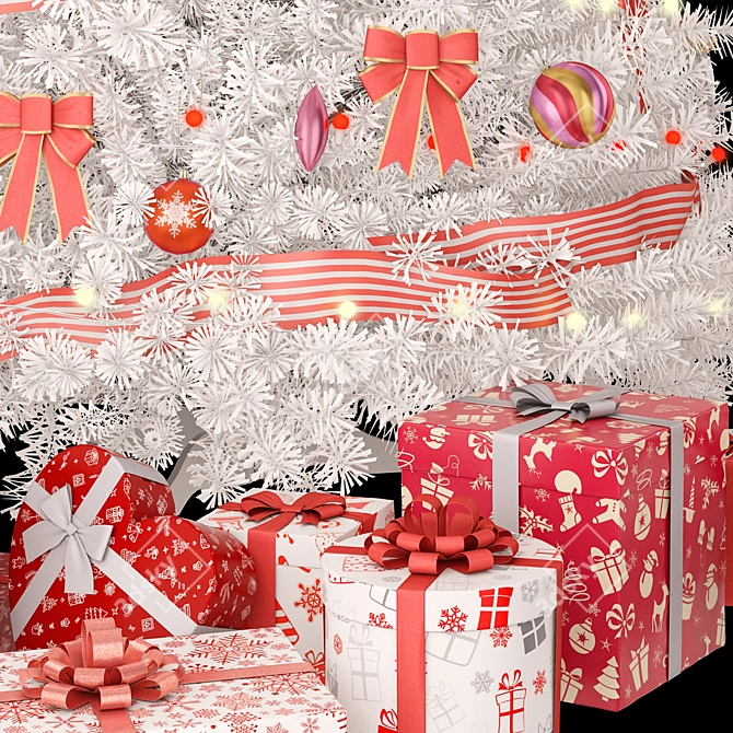 Frosty Christmas Tree Set 3D model image 4