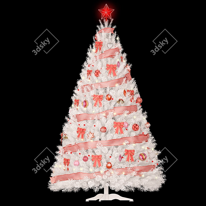 Frosty Christmas Tree Set 3D model image 6