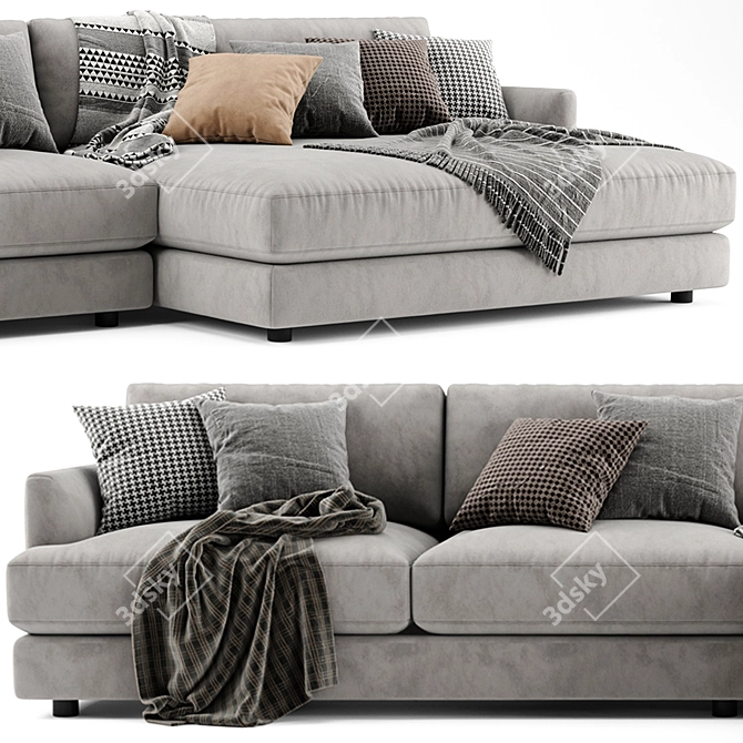 Modern West Elm Haven Double Wide Sofa 3D model image 2