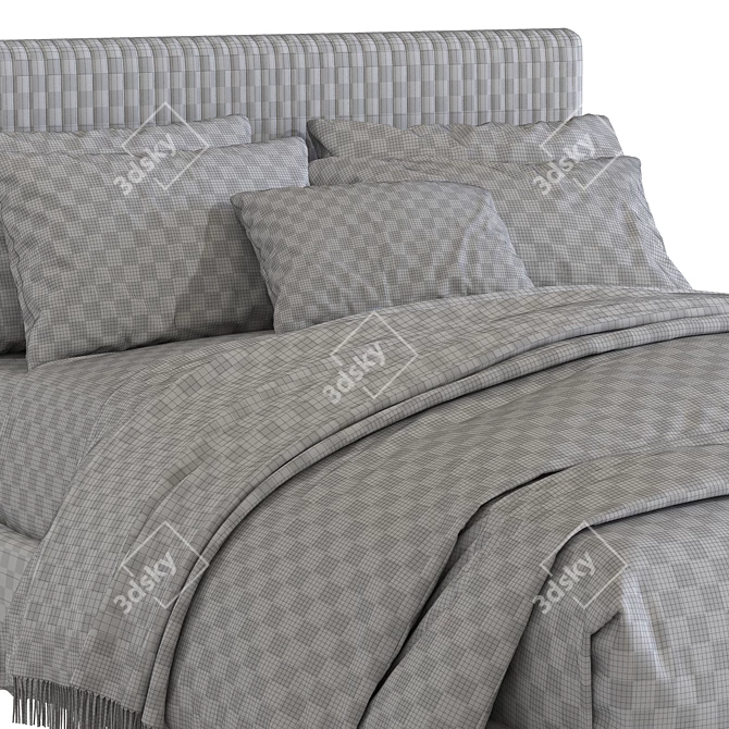 Title: Pleated Rabbit Upholstered Bed 3D model image 5