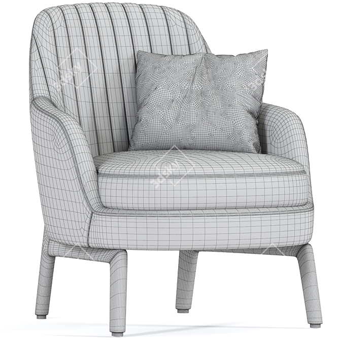 Elegant Modrest Metzler Accent Chair 3D model image 3