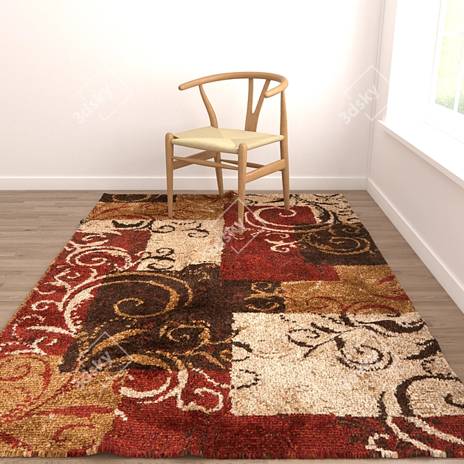 Versatile Set of 6 Rugs 3D model image 2