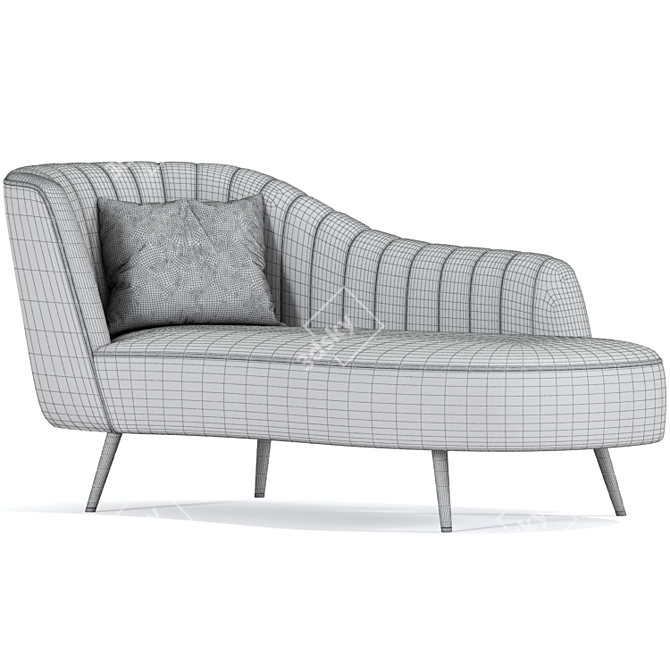 Luxurious Baxton Kailyn Chaise Lounge 3D model image 3