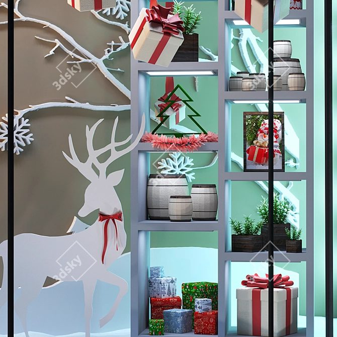 Festive Gift Shop Display 3D model image 4