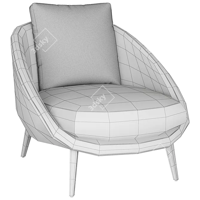 LIDO Fabric Chair: Modern Elegance for Your Home 3D model image 4