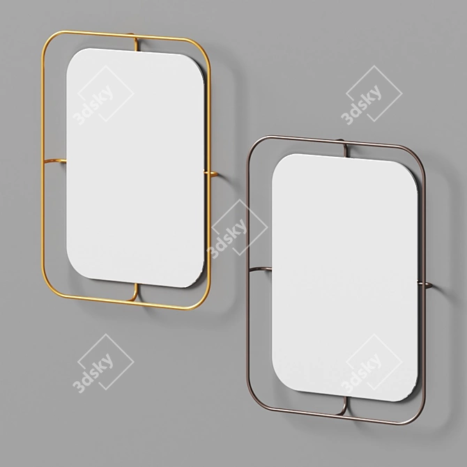 Sleek Wall Mirror by West Elm 3D model image 2