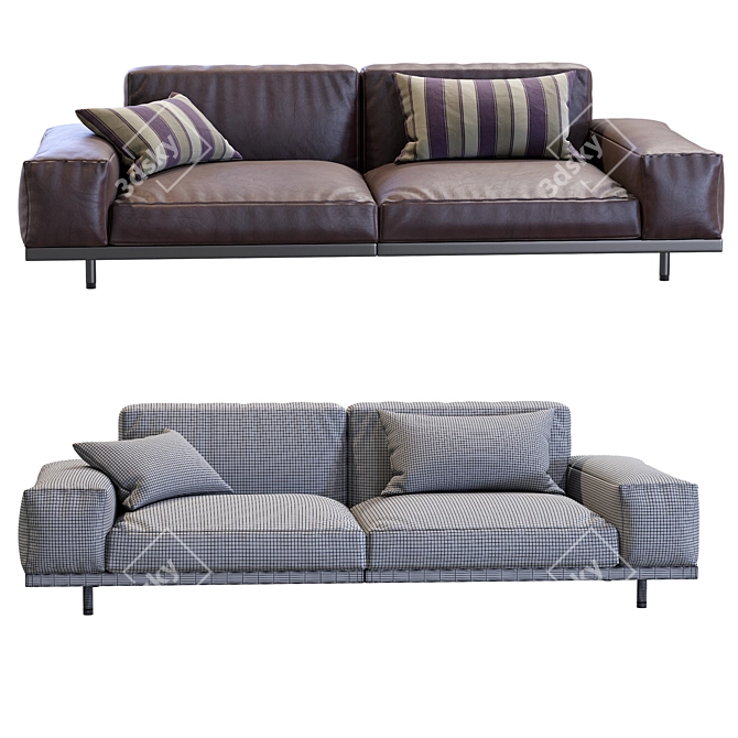 Contemporary Naviglio Sofa: Ultimate Comfort & Style 3D model image 4