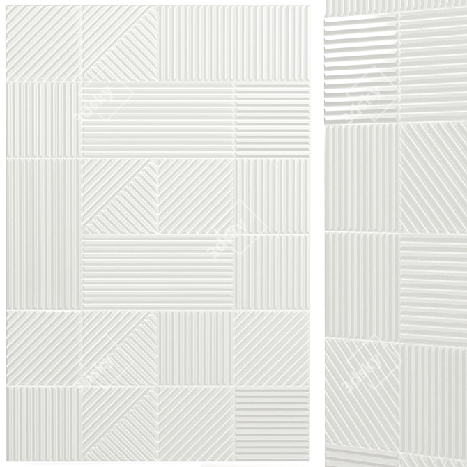 Renzo Grigio 3D Matte Porcelain Tile - Sleek and Modern Flooring Solution 3D model image 6