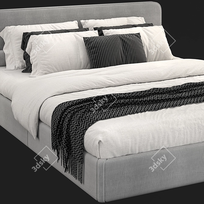 West Elm Newport Bed: Sleek and Stylish Sleeping Solution 3D model image 2