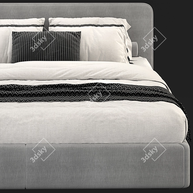 West Elm Newport Bed: Sleek and Stylish Sleeping Solution 3D model image 3