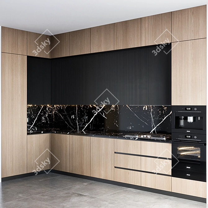 Designer Kitchen Set: Miele Appliance & Brizo Faucet 3D model image 2