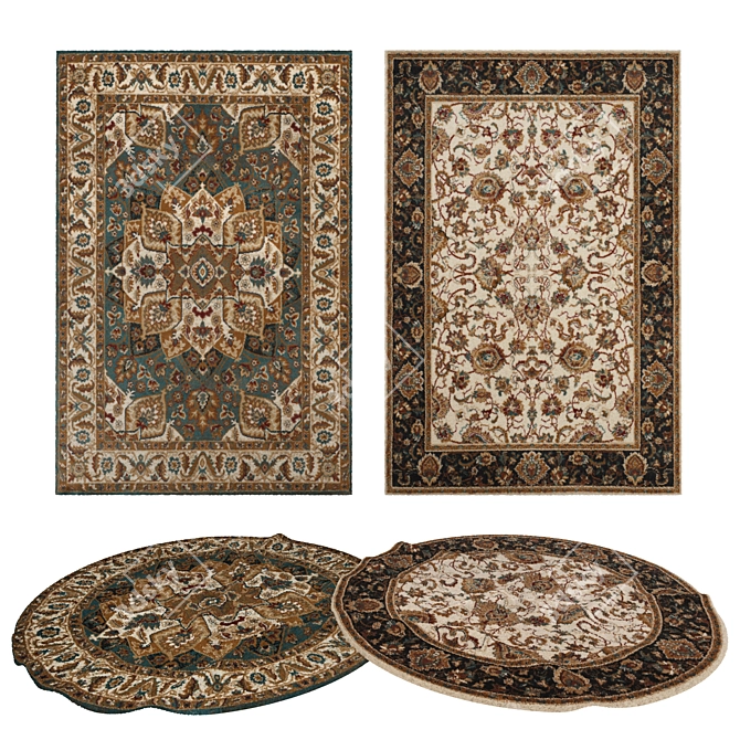 Versatile Rug Set with 8 Unique Designs 3D model image 1