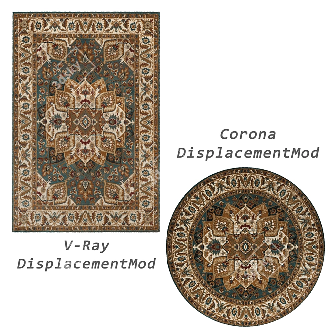 Versatile Rug Set with 8 Unique Designs 3D model image 5