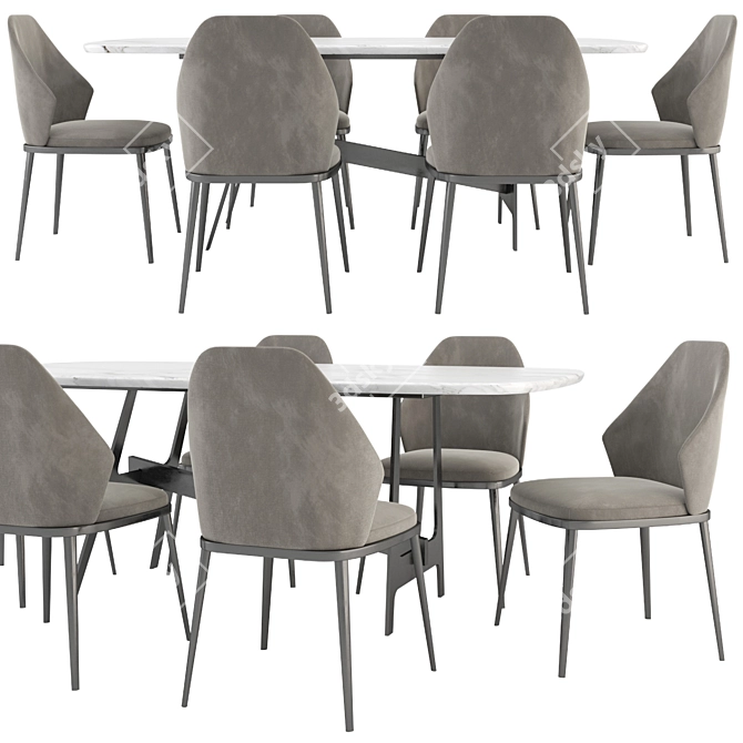 Mida Chair & Slot Table: Versatile Elegance 3D model image 1