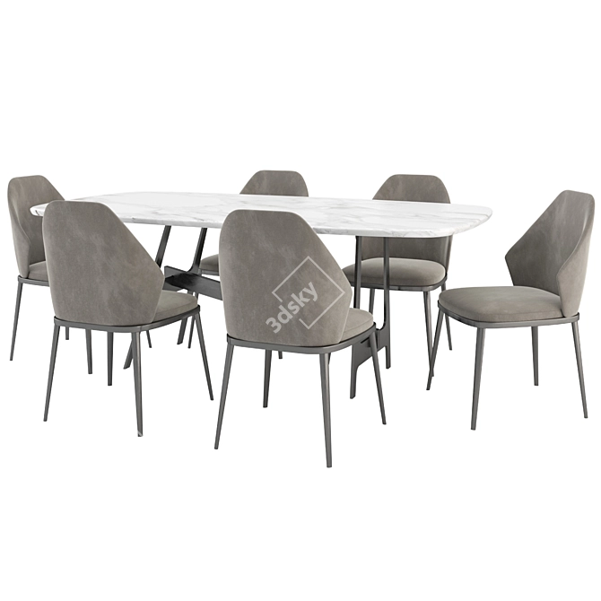 Mida Chair & Slot Table: Versatile Elegance 3D model image 2