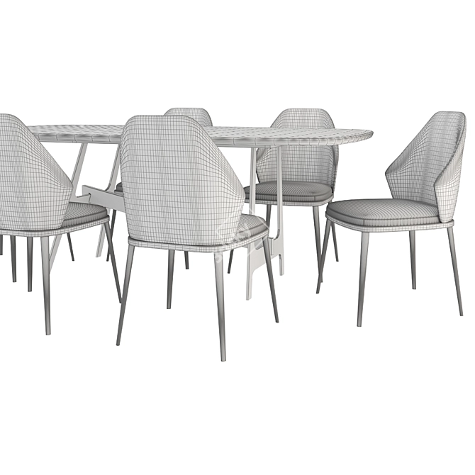 Mida Chair & Slot Table: Versatile Elegance 3D model image 3