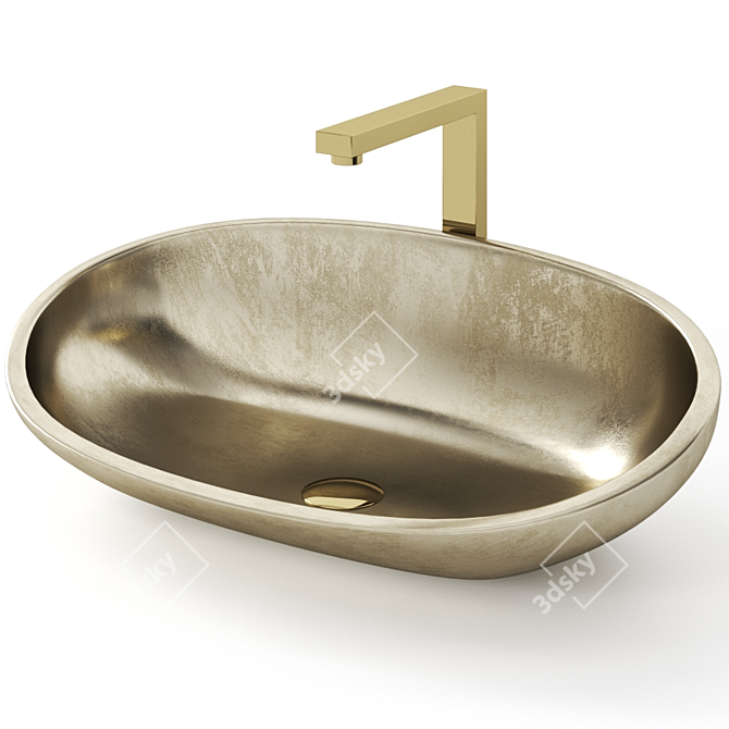 Sleek XL Glass Design Washbasin 3D model image 1