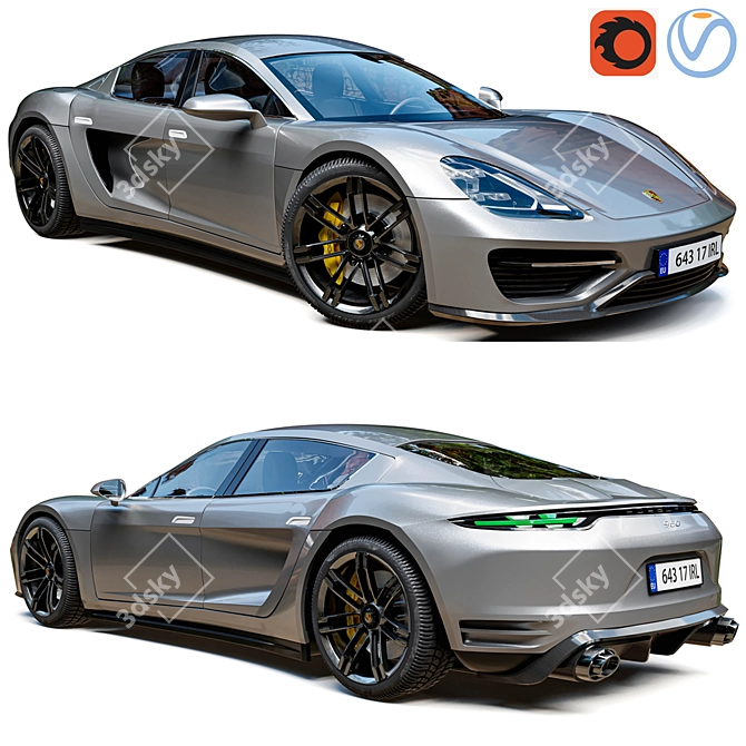 Luxury Porsche 960 Turismo: 2021 Power & Elegance 3D model image 1