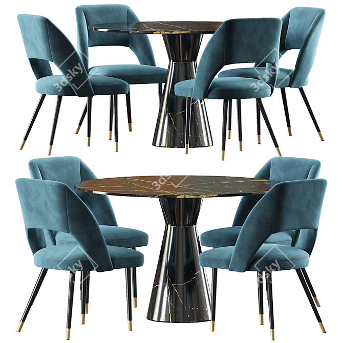 Elegant Cipria & Turner Dining Table 3D model image 1