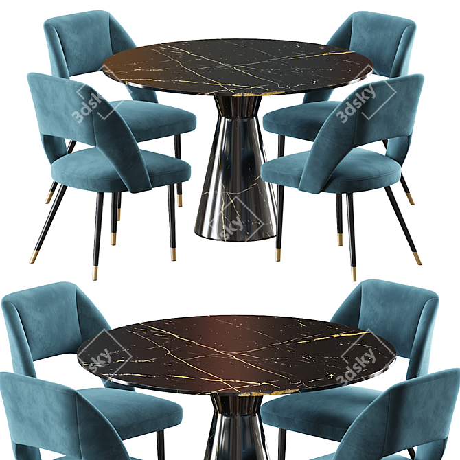 Elegant Cipria & Turner Dining Table 3D model image 2