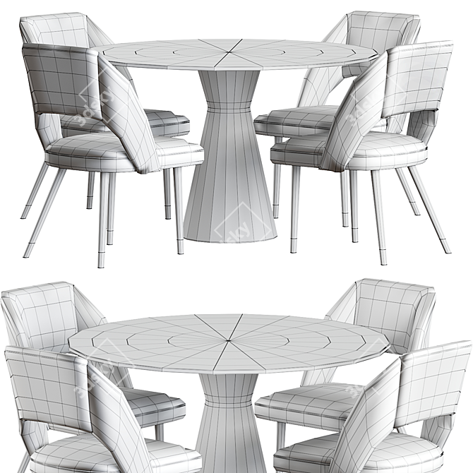 Elegant Cipria & Turner Dining Table 3D model image 4