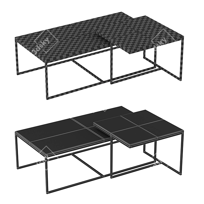 Eclectic Quadro Oak Table 3D model image 3