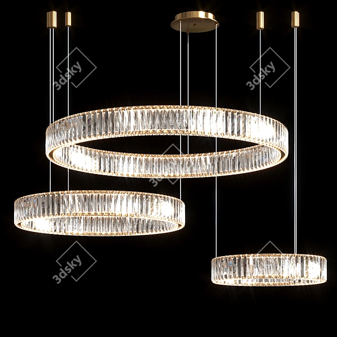 Elegant Crystal Ring Chandelier 3D model image 1