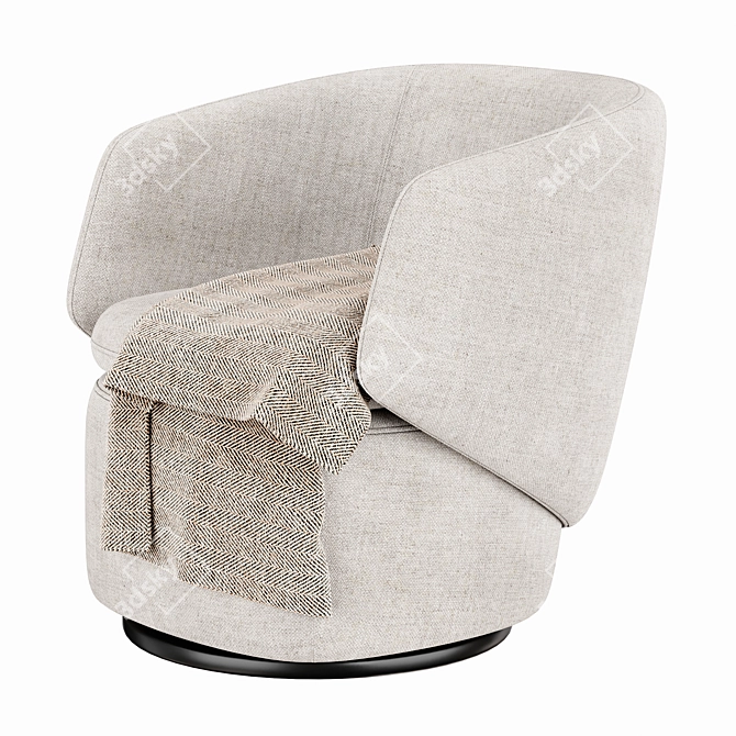 Modern Swivel Chair: Crescent Comfort 3D model image 2