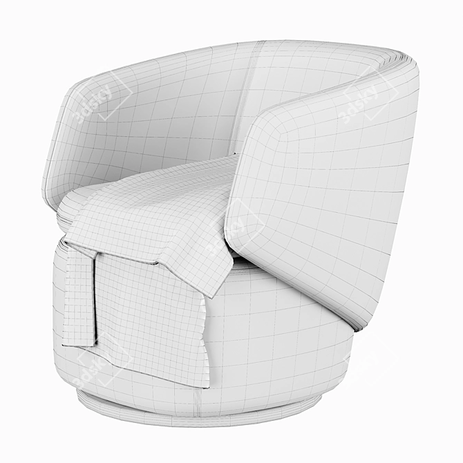 Modern Swivel Chair: Crescent Comfort 3D model image 4