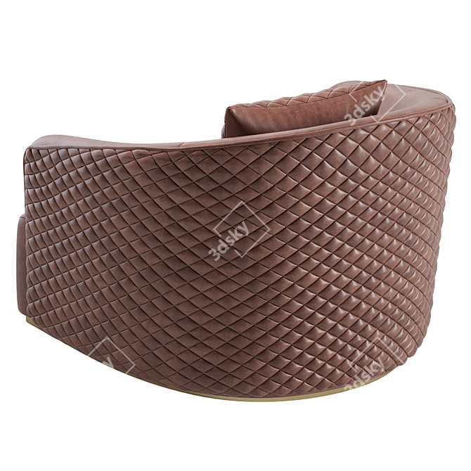 Elegant Leather Armchair: RUDAS 01 3D model image 2