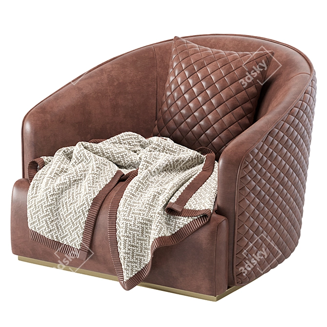 Elegant Leather Armchair: RUDAS 01 3D model image 3