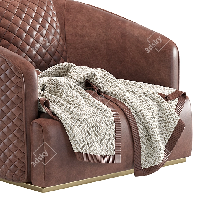 Elegant Leather Armchair: RUDAS 01 3D model image 5