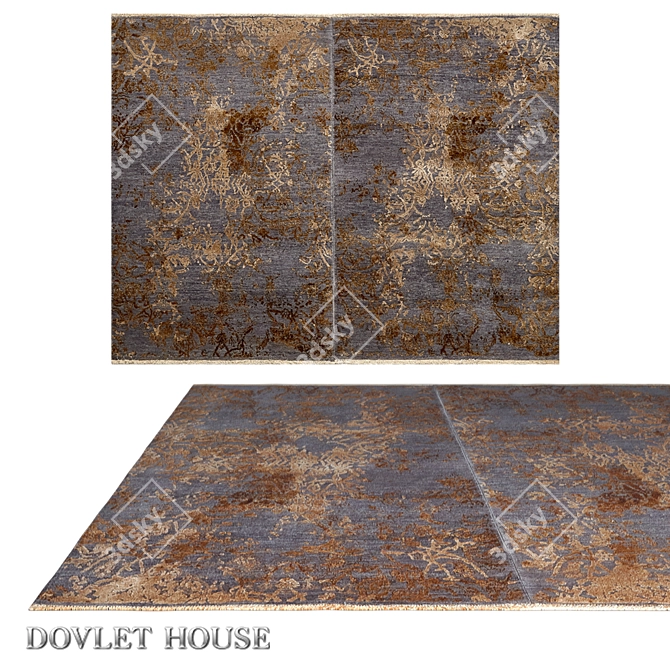 Luxury Silk and Wool Double Carpet 3D model image 1