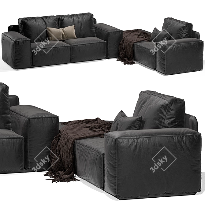 Sleek Designer Sofa for Modern Interiors 3D model image 1