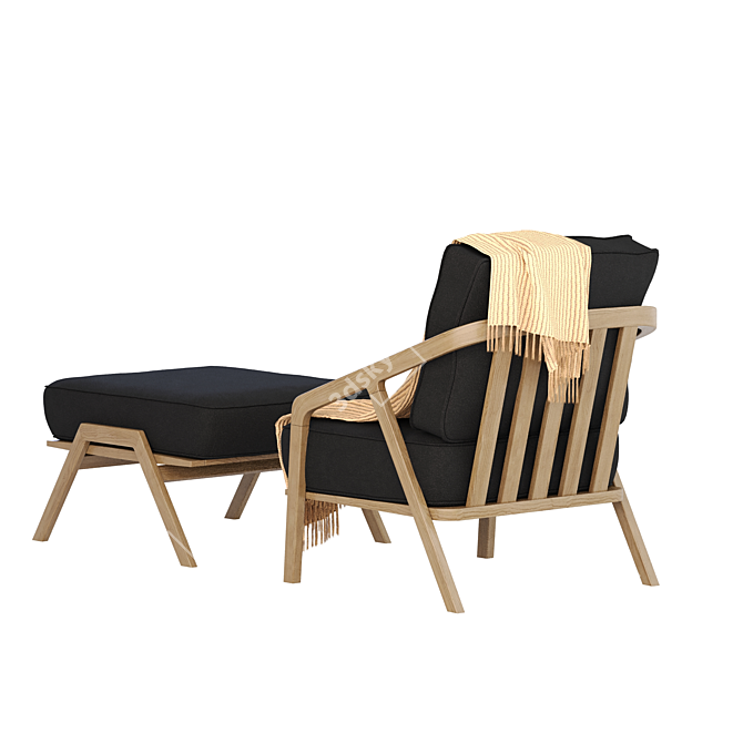 Minimalist KATAKANA Armchair 3D Model 3D model image 10