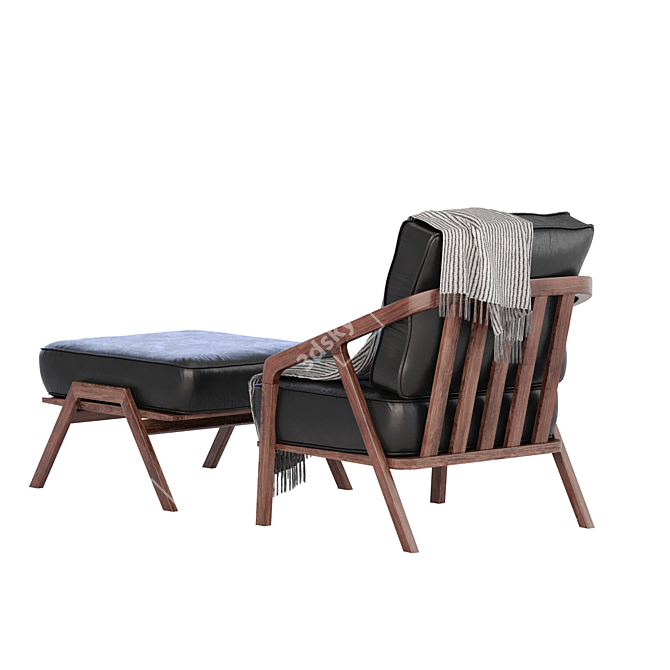 Minimalist KATAKANA Armchair 3D Model 3D model image 11