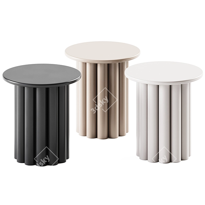 Elegant Semi-Circle Side Table 3D model image 1