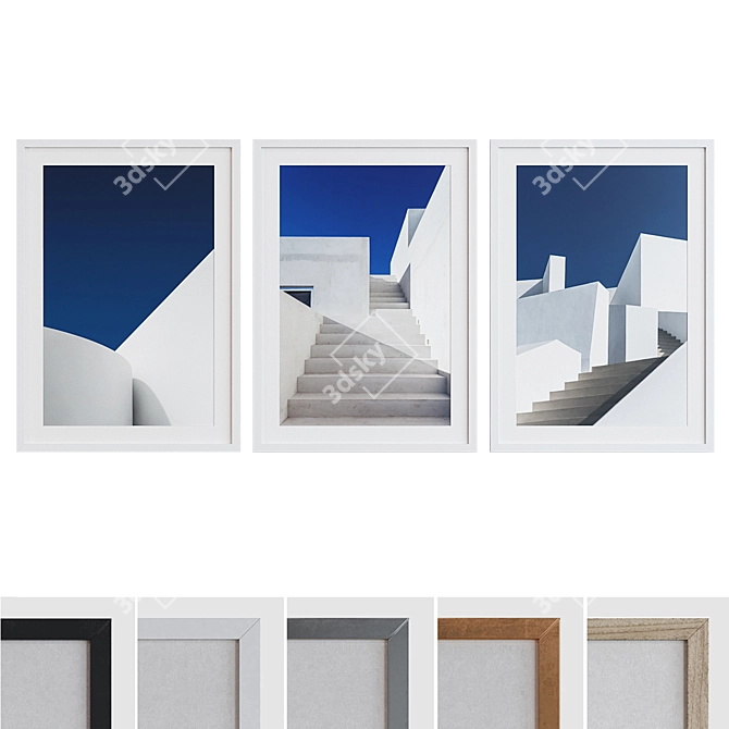 Modern Architectural Picture Frame Set 3D model image 1