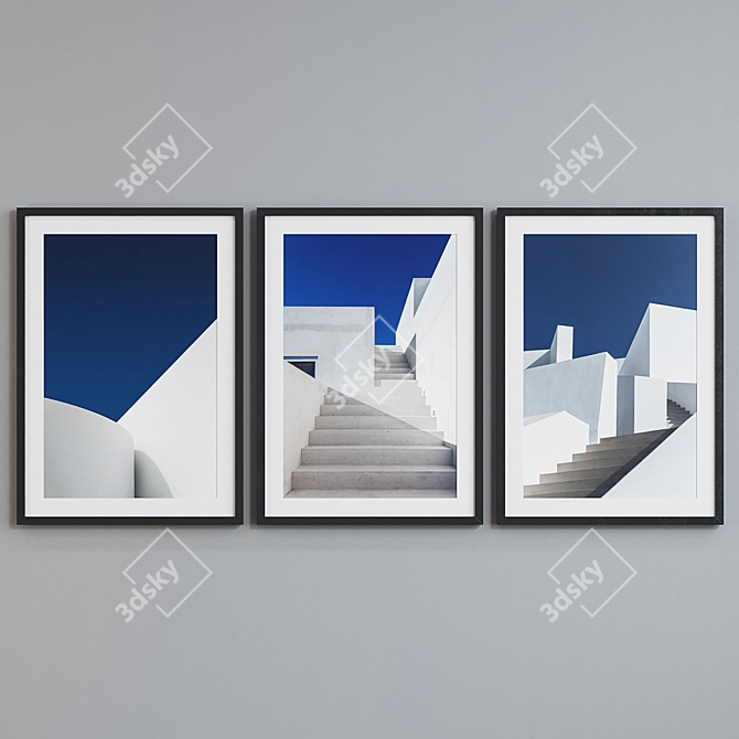 Modern Architectural Picture Frame Set 3D model image 2