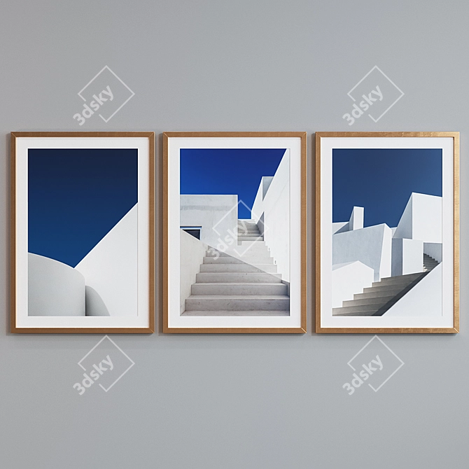 Modern Architectural Picture Frame Set 3D model image 4