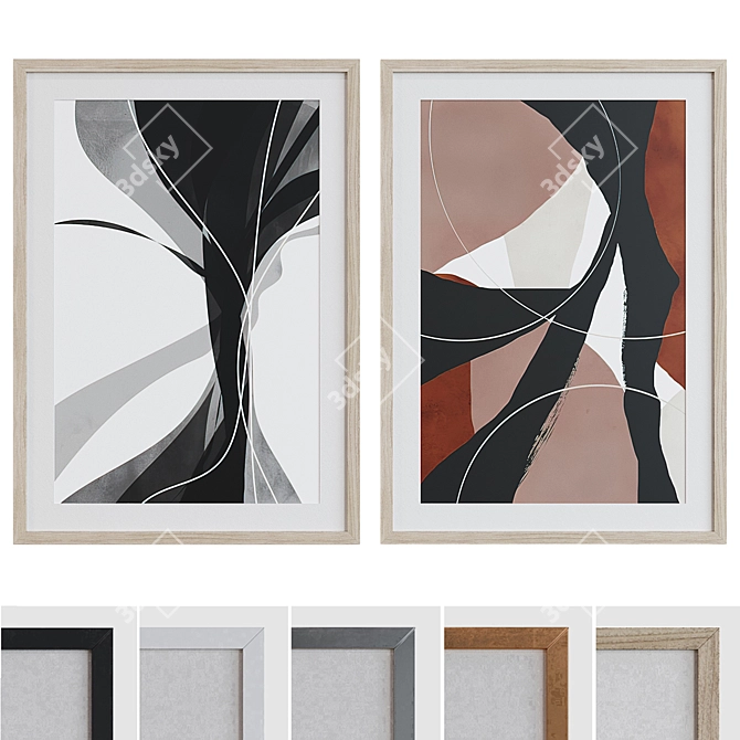 Modern Frame Set: Abstract Images 3D model image 7