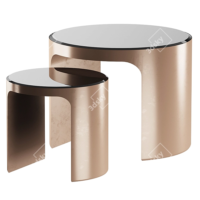 Elegant Retro-Style Side Tables 3D model image 1