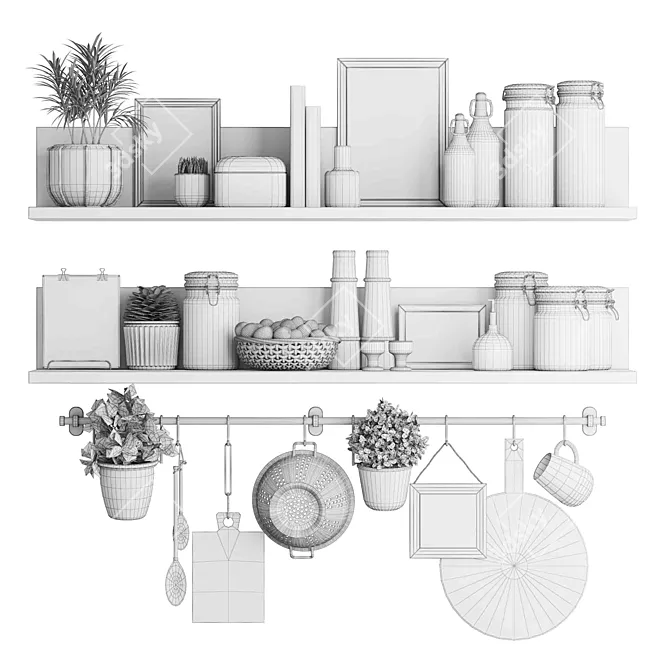 Modern Kitchen Set - Versatile Design 3D model image 6