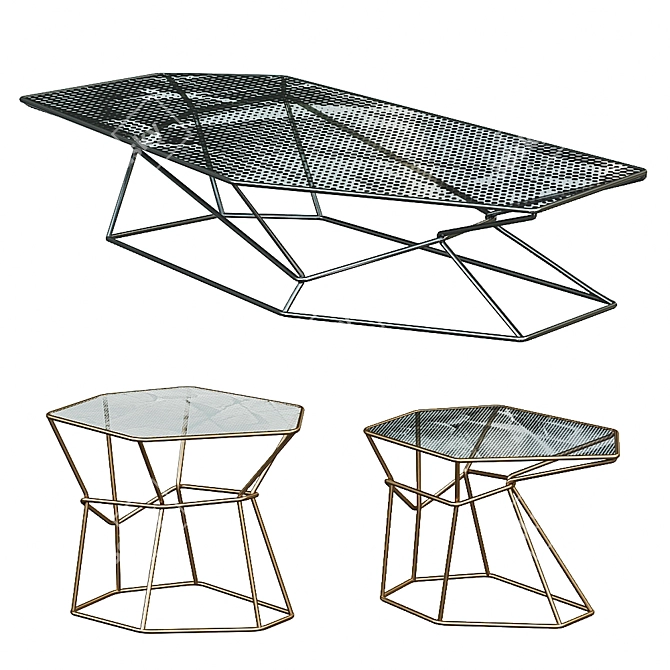 Modern Elegance: Rebus Coffee Tables by Arketipo 3D model image 1