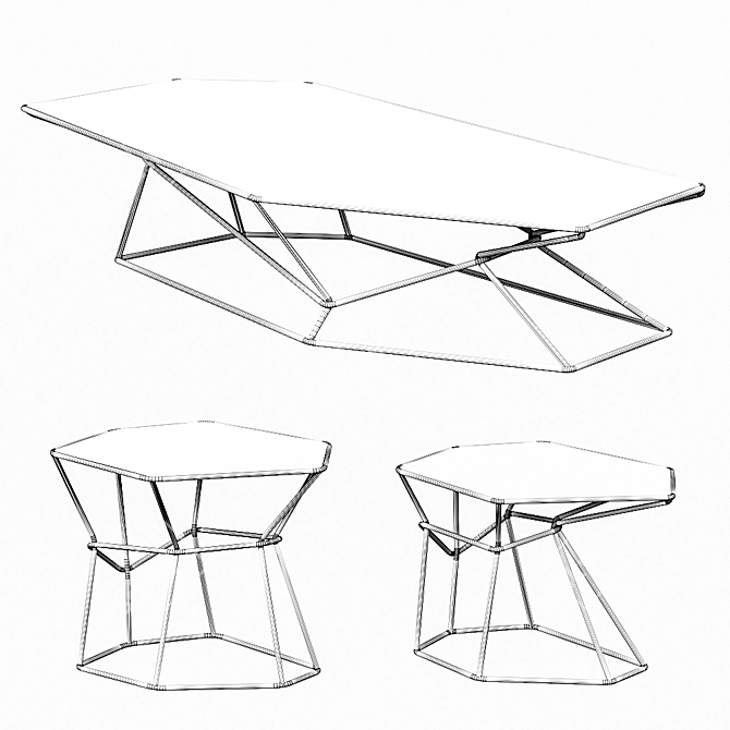 Modern Elegance: Rebus Coffee Tables by Arketipo 3D model image 2