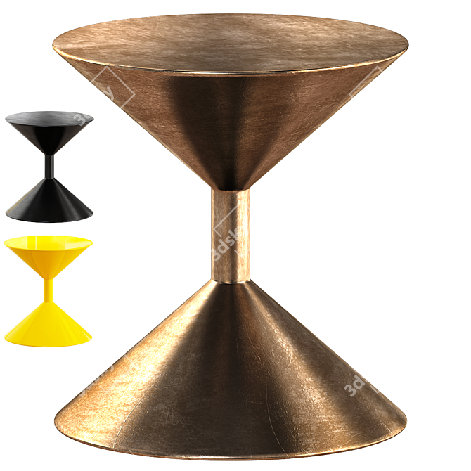 Modern Nordic Hourglass Coffee Table 3D model image 1